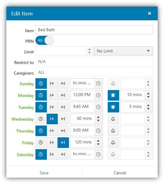 PRN tasks on SwyftOps app